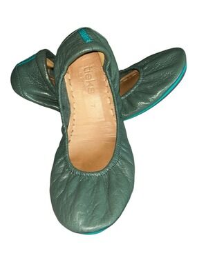 Tieks By Gavrieli Retired Pacific Green Leather Ballet Flats Foldable Shoes Sz 7